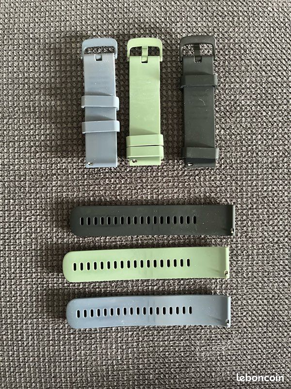 3 bracelets montre en silicone - 22 mm (image 2)