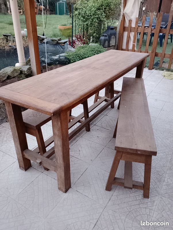 Table + bancs de ferme (image 2)