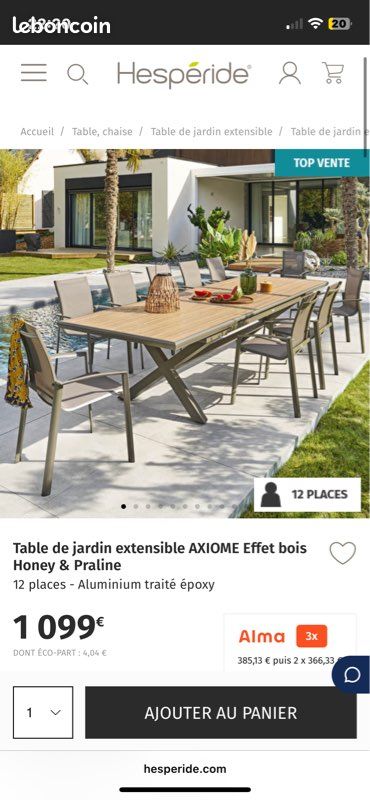 Table de jardin Hesperide (image 1)