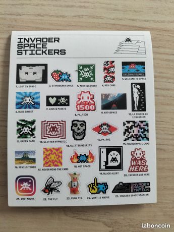 Space invader stickers / 25 stickers from the iss exhibition 