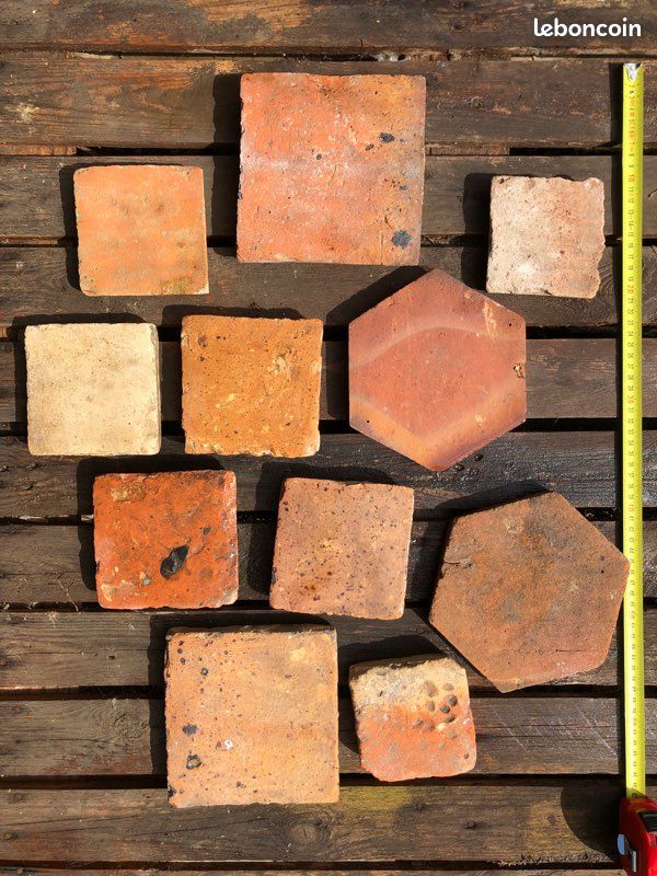 2000 Tomettes anciennes carrées et hexagonales 10x10 à 16x16 (image 1)