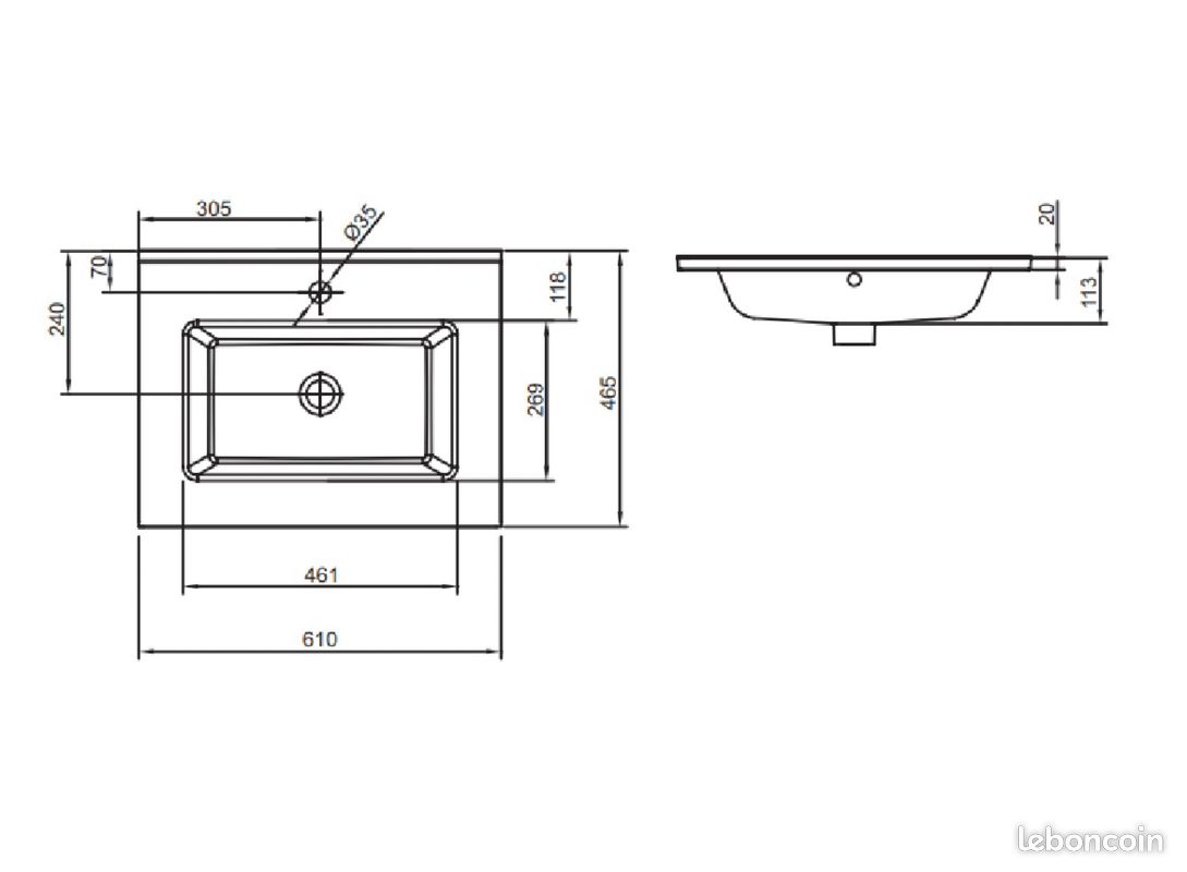 Plan vasque jacob Delafond (image 2)
