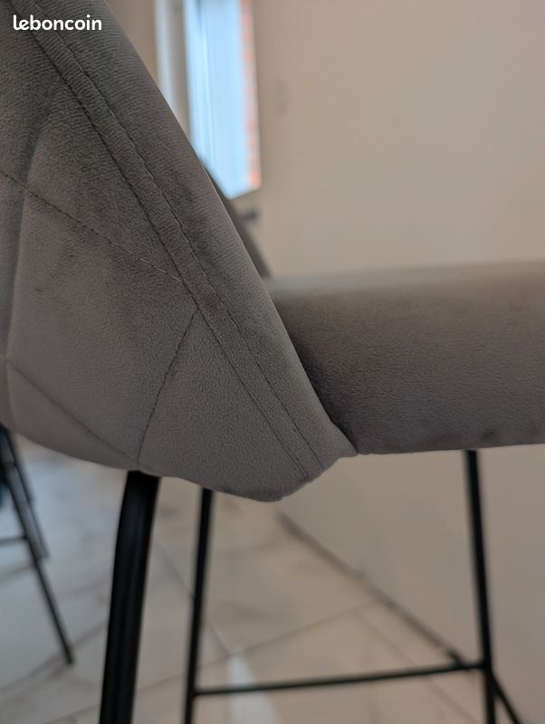 Chaises haute Tissus rembourré Grises (image 2)