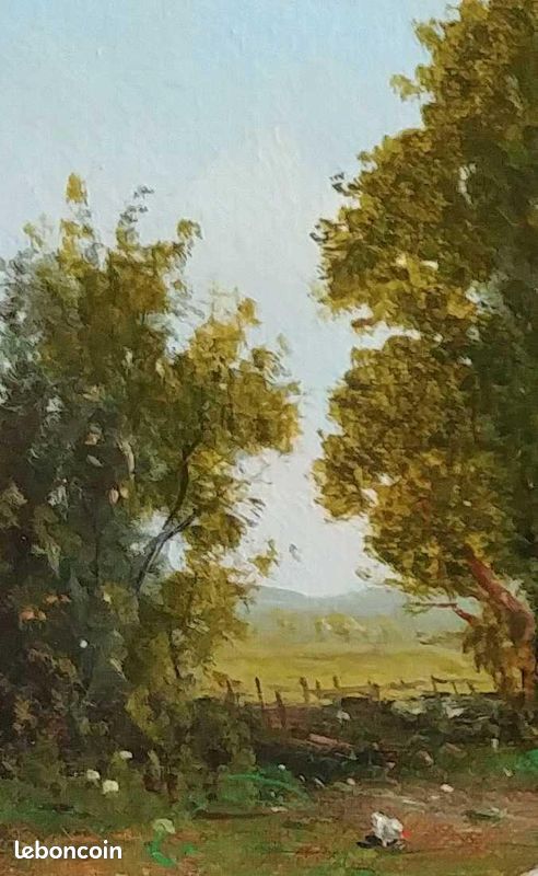 Huile sur toile "Cour de ferme" (image 4)