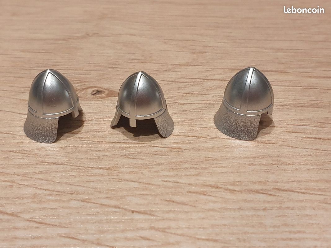 Lego casques médiéval x 3 argent (image 1)