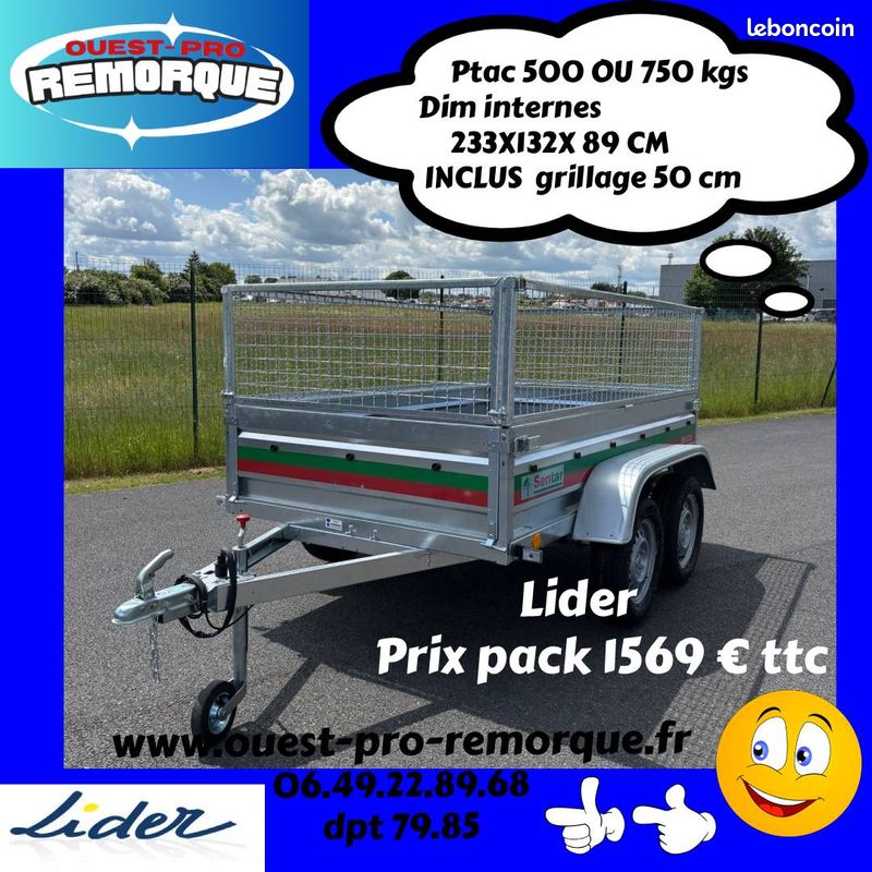 Remorque double essieux lider promo accessoires (image 5)