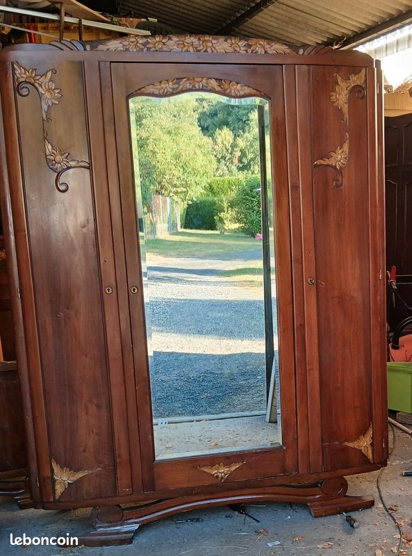 Armoire et Lit 140/190 en bois (image 1)