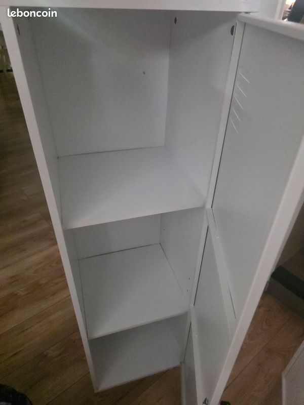 Armoire vestiaire porte métal blanc fermeture clé (image 2)