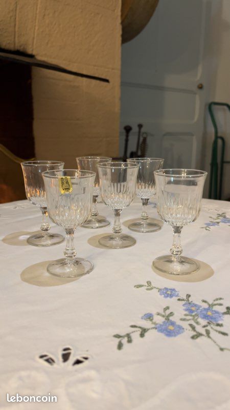 Service De 6 Verres à Eau Château VMC REIMS - 25cl - Vintage 1920-1949