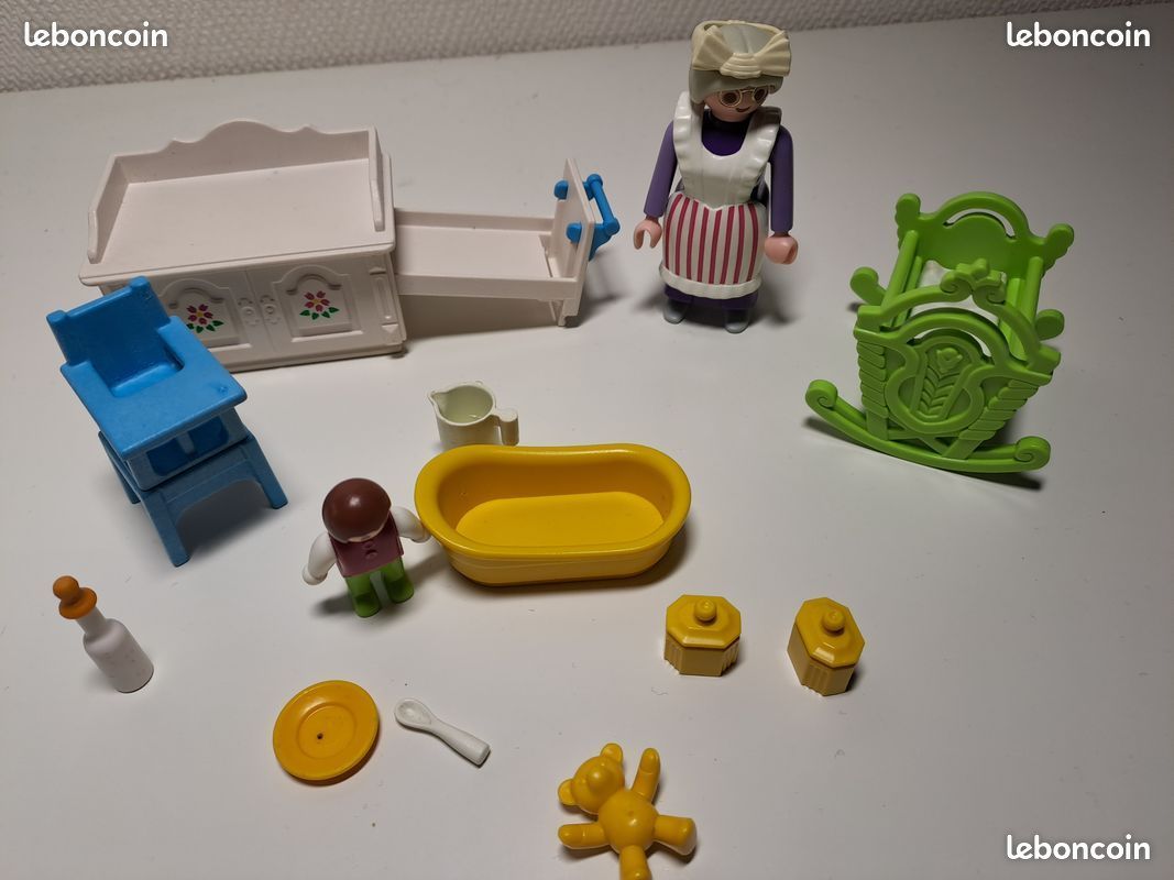 Playmobil Vintage 5402 - Série Rose 1900 Avec Enfants, Chariot Et Chats (1989)