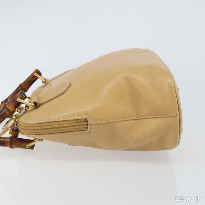 Sac à main GUCCI Bamboo en cuir 2-Way Beige Or 000-3780-0290 FM28 (image 4)