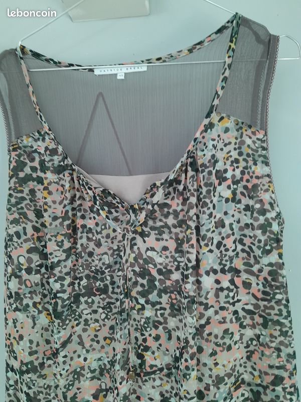 Top Blouse Patrice Breal Sans Manches Taille 40 - Neuf Avec étiquettes - Multicouleur