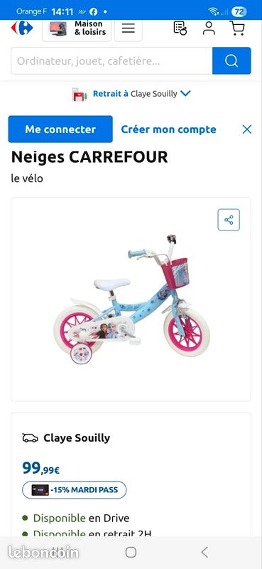 Carrefour Online Velo Reine Des Neige Carrefour Vélo à Roulettes