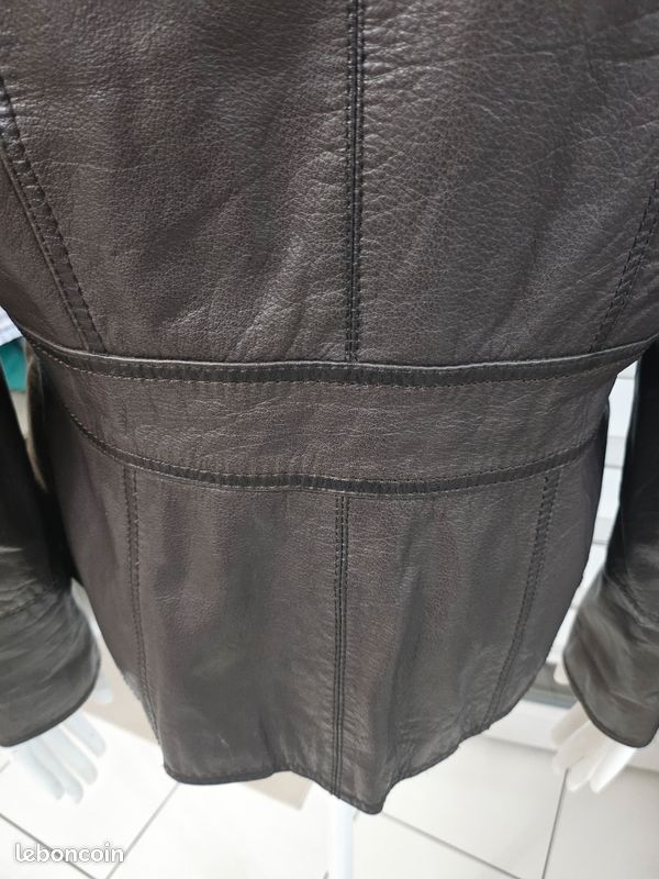 Veste cuir de super qualité skipper couleur marron taille 40 (image 9)