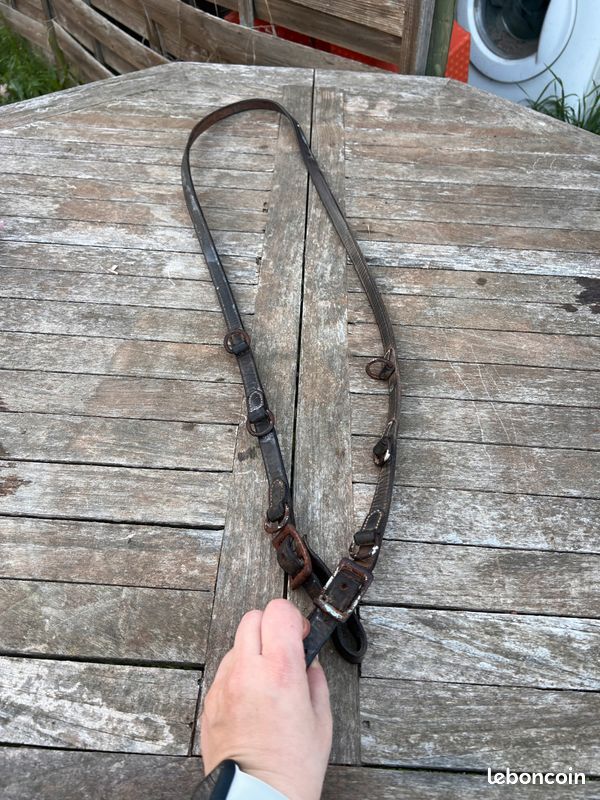 Paire De Rênes Anciennes En Cuir Et Laiton - Cheval De Comté - E.G Taylor - Fabriquées Au UK