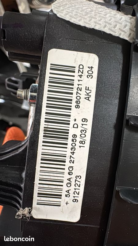 Airbag De Volant Pour Peugeot 2008 I Phase 1 - Référence 98072114ZD, Occasion Bon état