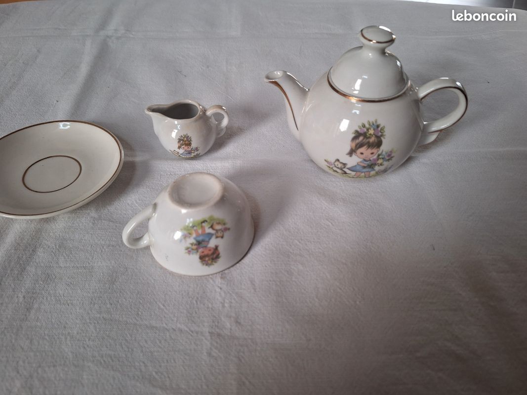 Children tea set nursery rhymes corona ware art deco 1930 service à thé