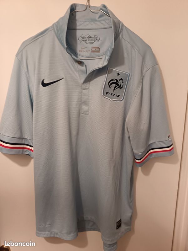 Maillot equipe de France football bleu ciel Nike 2013 taille L