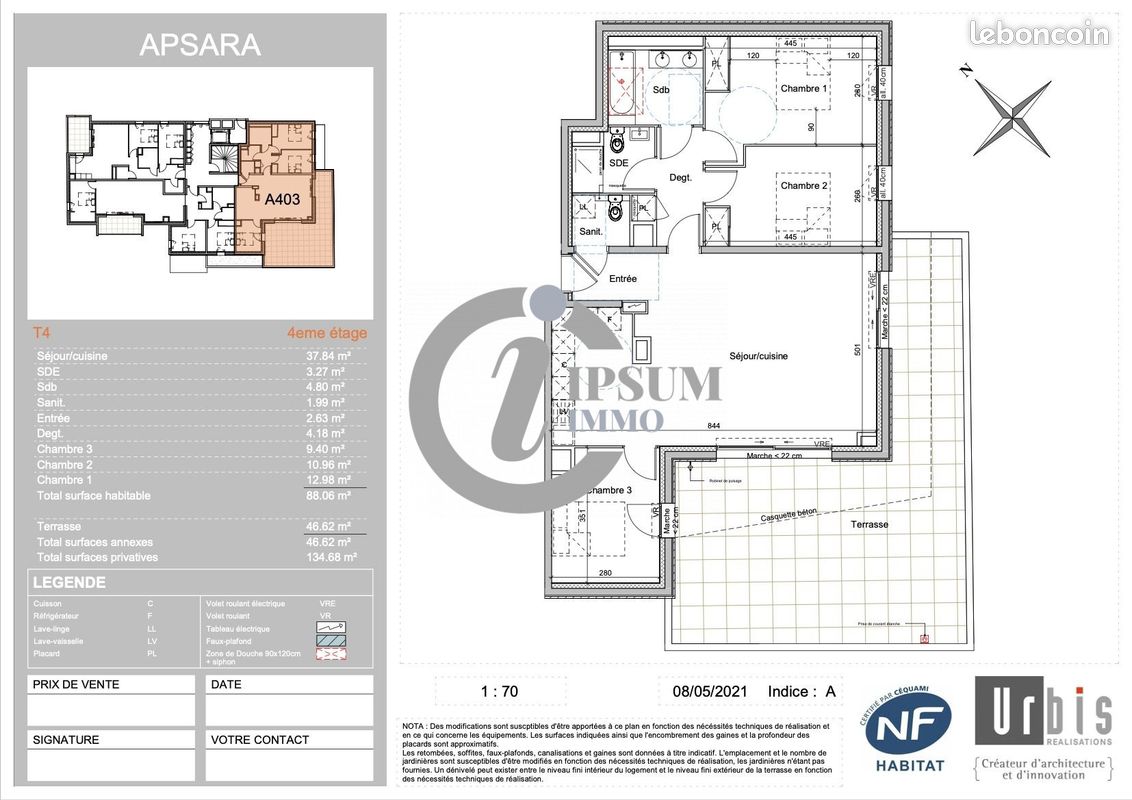 Appartement 4 pièces 88 m² · à Montpellier · 88 m² · 1 364 €/mois