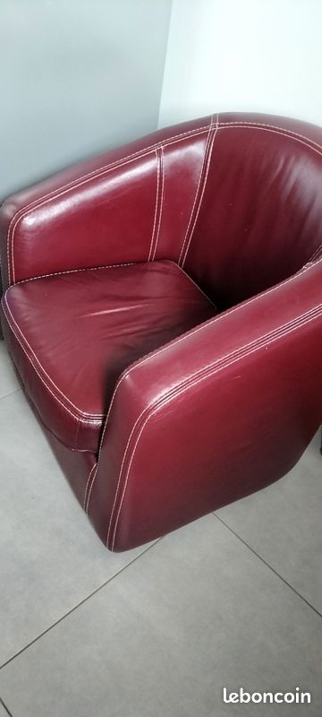 Fauteuil club cuir véritable (image 4)
