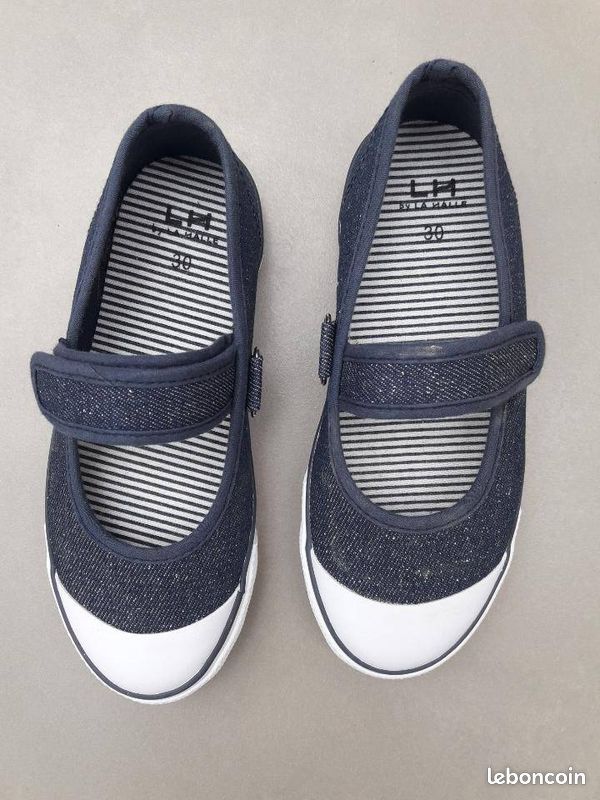 Ballerines basket fille bleues pailletees (image 2)
