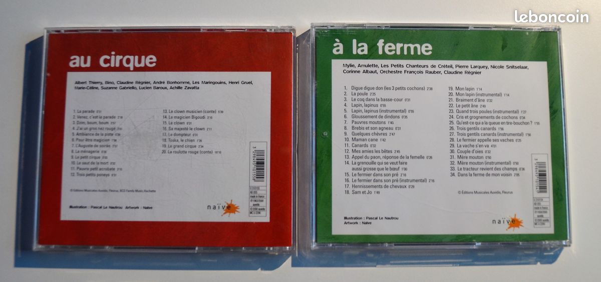 Lot 2 Cd musique pour enfant naïve carodell (image 2)