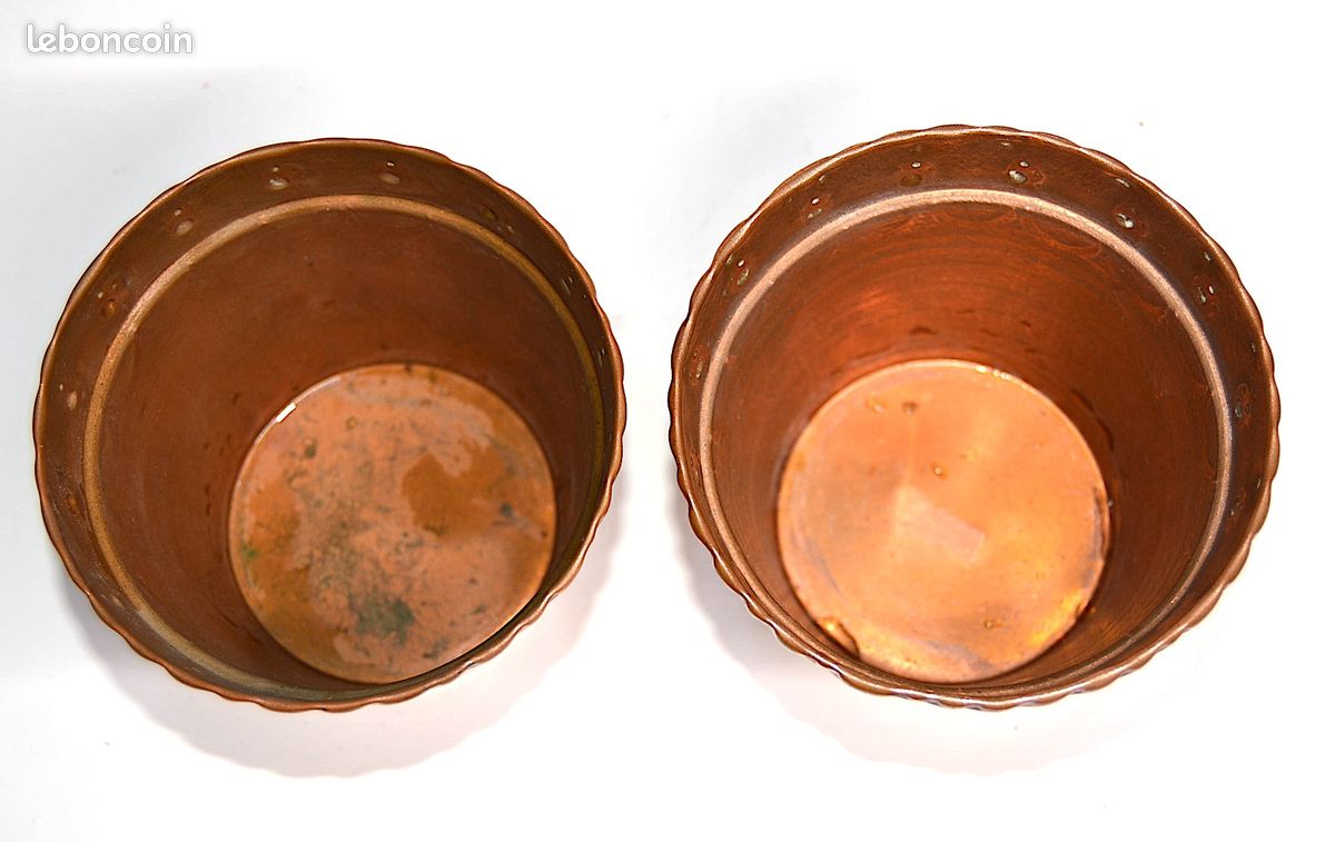 Anciens cache-pots en cuivre martelé (image 3)