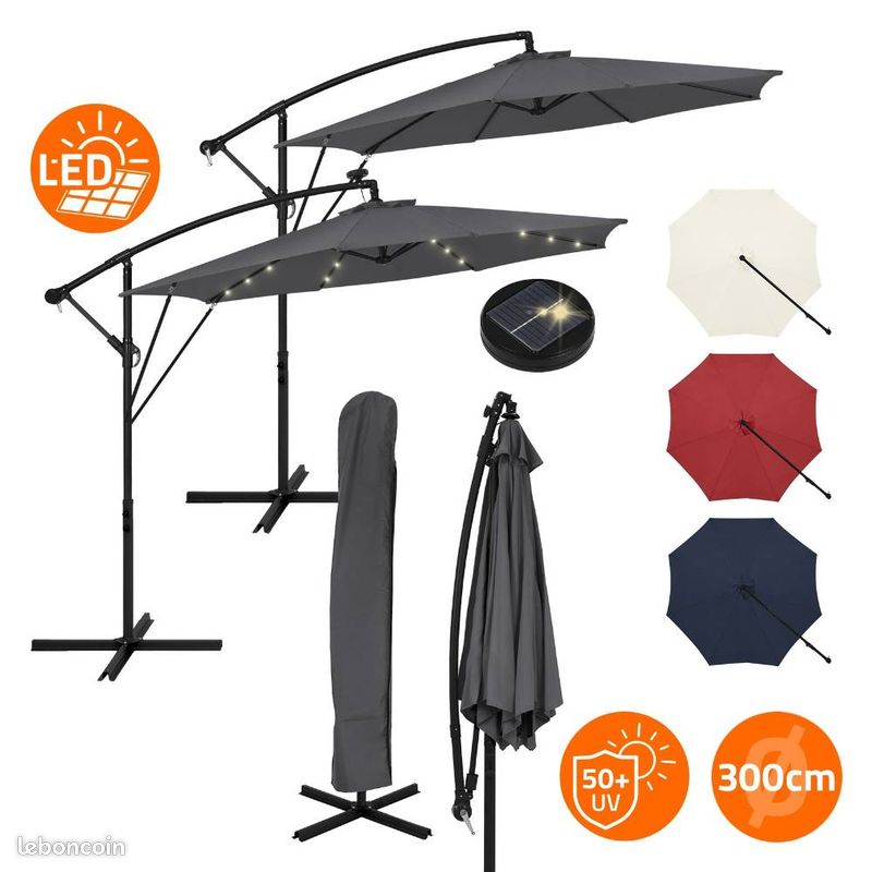 Parasol déporté Ø3m - imperméable pivotant 360° - Livraison gratuite en 5 jours ⭐ ⭐ ⭐ (image 1)