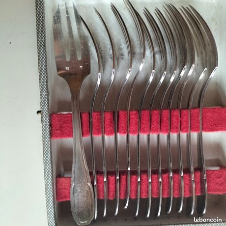 Lot De 12 Fourchettes à Dessert Vintage Art Déco - Argent Plaqué - France