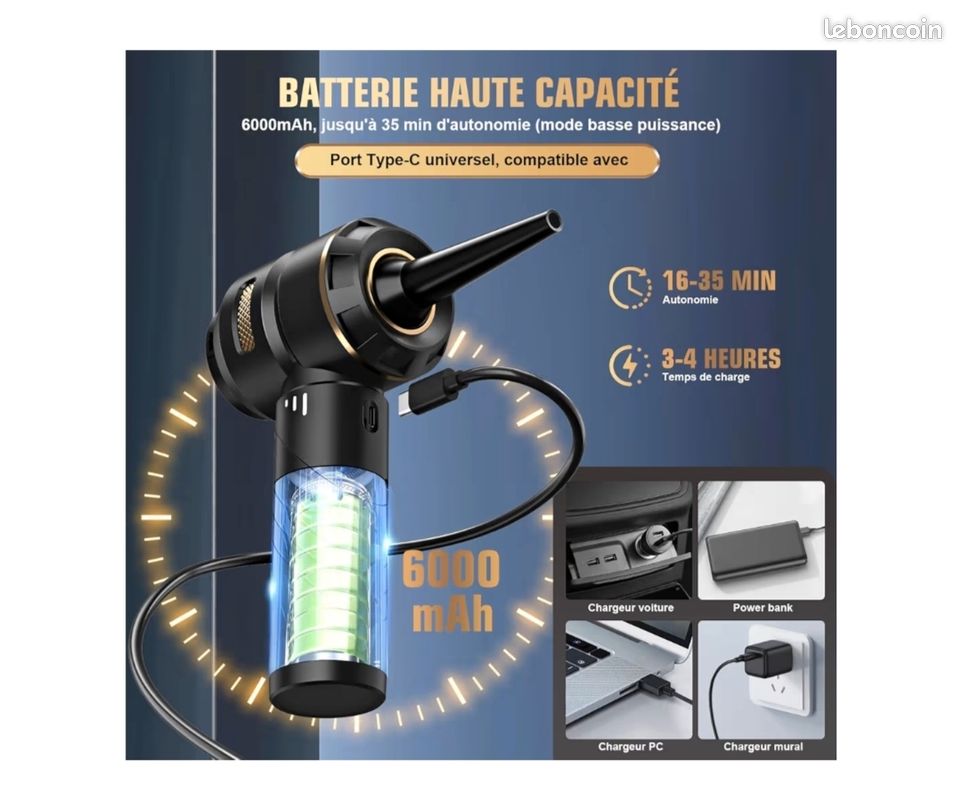 Mini aspirateur soufflant à main sans fil 3 en 1, aspirateur de voiture Mini aspirateur soufflant à main sans fil 3 en 1, aspirateur de voiture