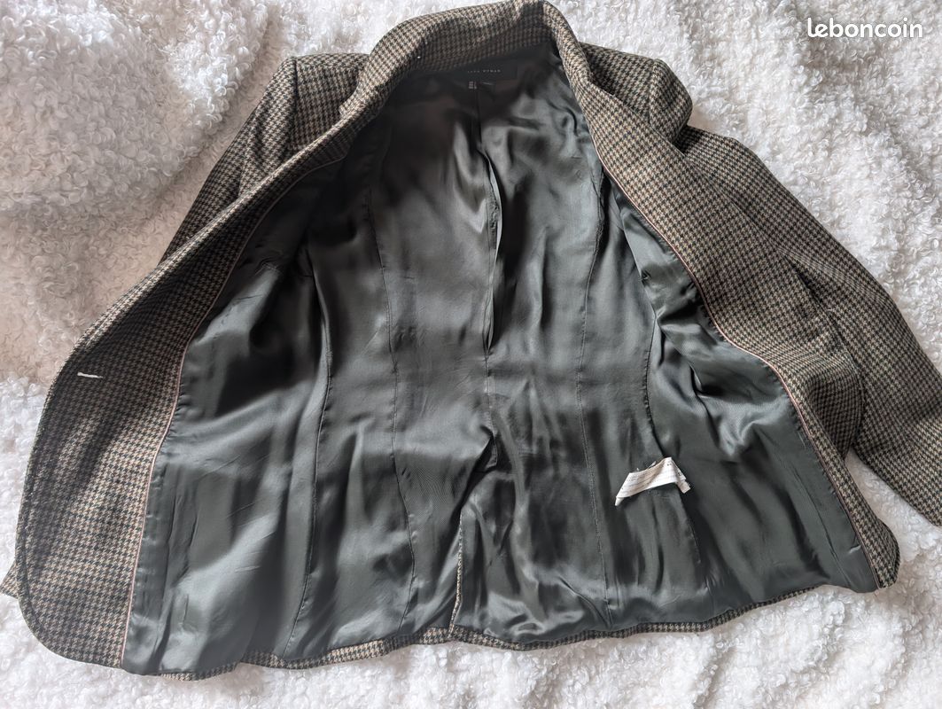 Veste Zara Taille 40/L - Couleur Gris, Occasion En Très Bon État Général
