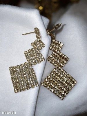Boucles D'oreilles Vintage Fantaisie - Paire Rétro Ancienne - Bon état
