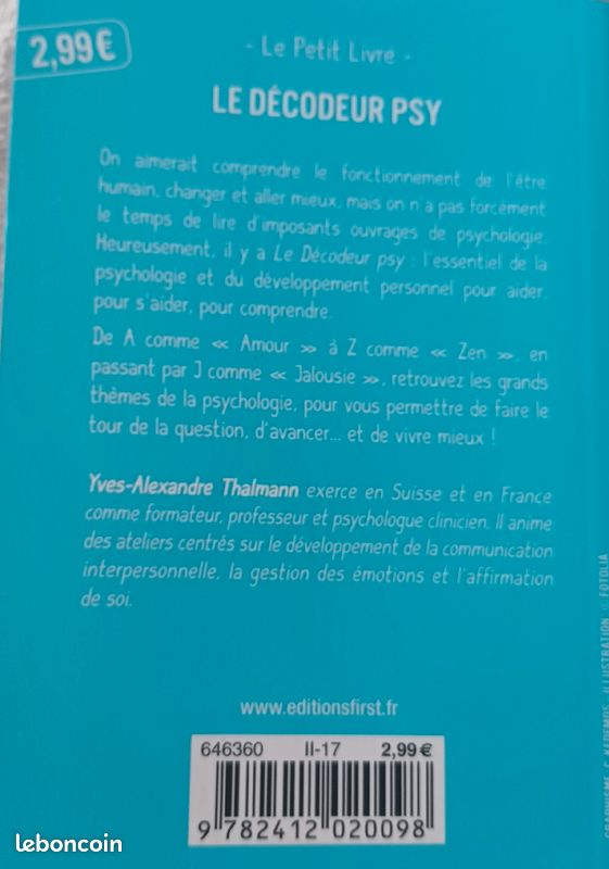 Livre " le Décodeur Psy " Éditions First (image 2)