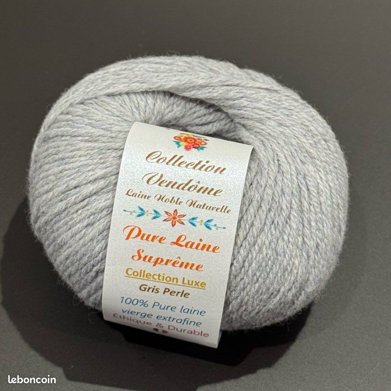 Pure laine suprême gris perle 16 pelotes de 50g 130m (image 3)