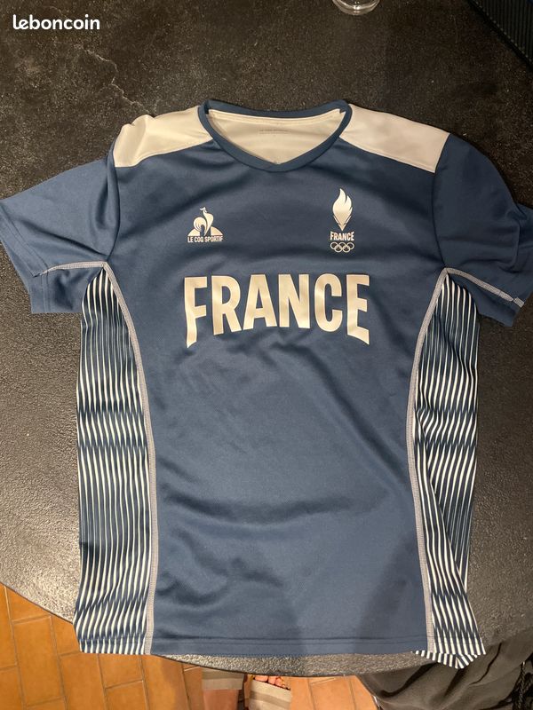T-shirt Equipe De France Jeux Olympiques Le Coq Sportif - Taille L, Blanc, Neuf Avec étiquettes
