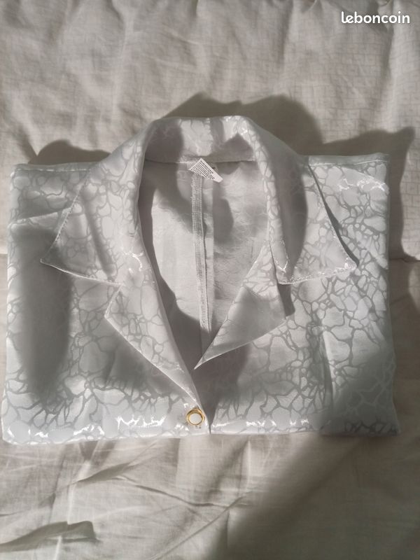 Chemisier Femme "Blanc brillant "Vintage "T. 44/46 (image 10)