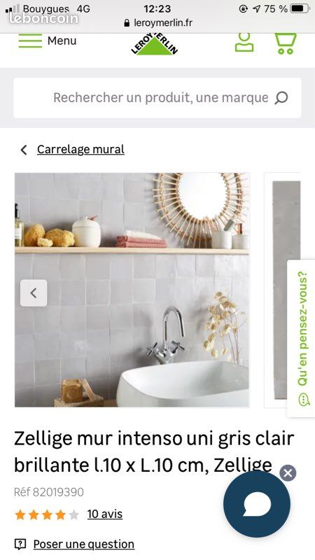 Zellige gris 2 cartons et demi (env. 125 carreaux) (image 1)