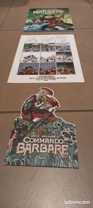 Vends lot BD - COMMANDO BARBARE - BURRATO LE VERTUEUX - Glénat - BD + EX LIBRIS + CARTON PLV (image 4)