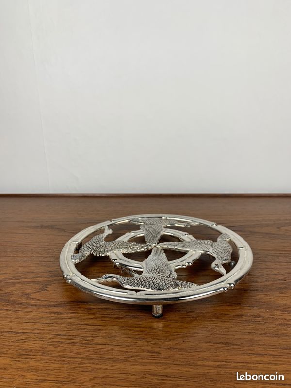 Dessous De Plat Extensible Canards Siléa Vintage - Métal Argenté Années 1920