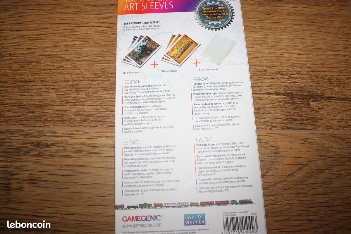 NEUF Sleeves Protges Cartes Ticket to Ride / Aventuriers du rails Europe -  Jeux & Jouets