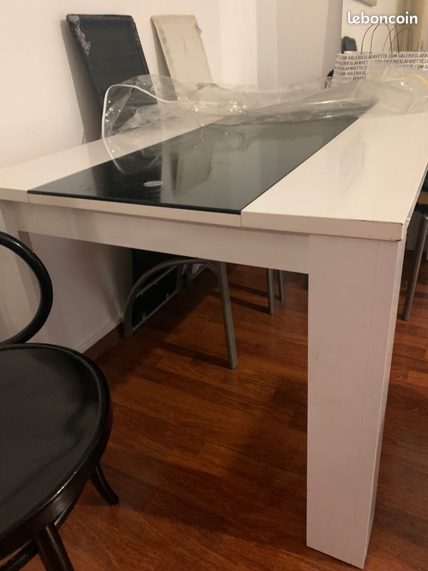 Table à manger 6 personne noir et blanche (image 1)