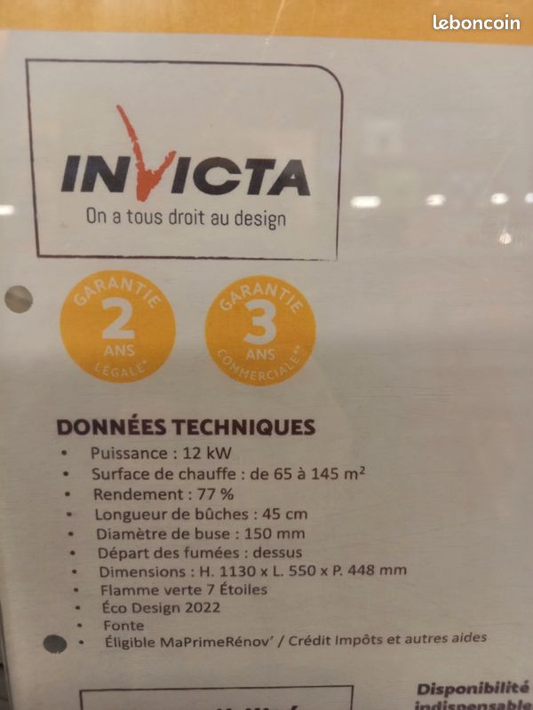 Poêle à bois Invicta 12kw (image 11)
