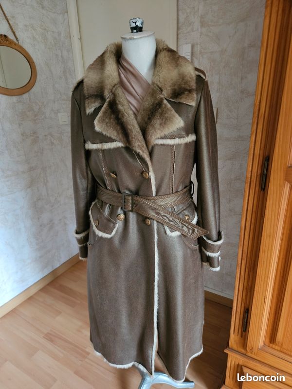 Manteau long marron T 40 et dieu créa la femme (image 1)