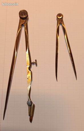 Compas menuisier charpentier fer forgé antique french compass XVIIIème