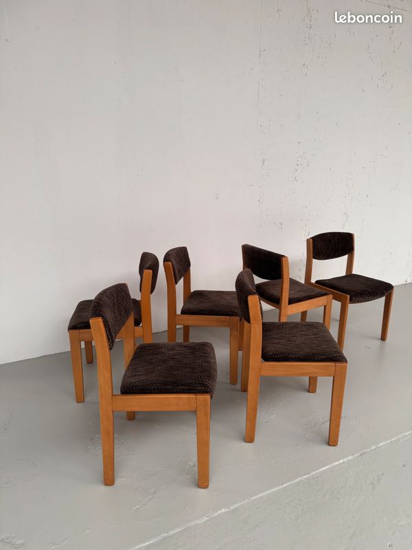 Style Baumann Chaises Année 1970 + Table (image 1)