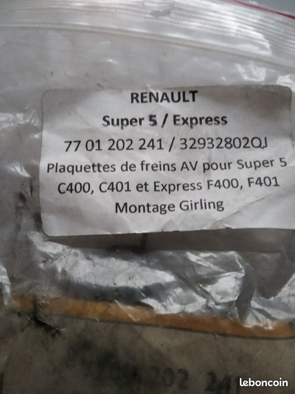 Plaquettes de frein (Super5/Express) NEUVES (image 1)