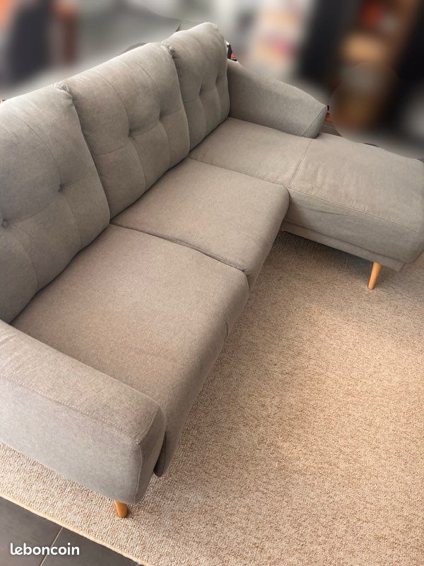 Canapé d’angle avec méridienne style scandinave (image 2)