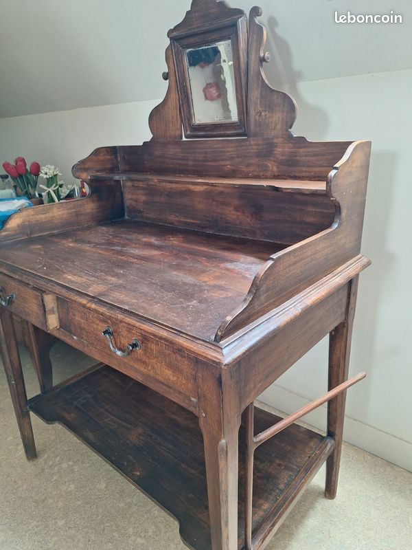 TABLE de toilette en bois 1930/1940 (image 2)