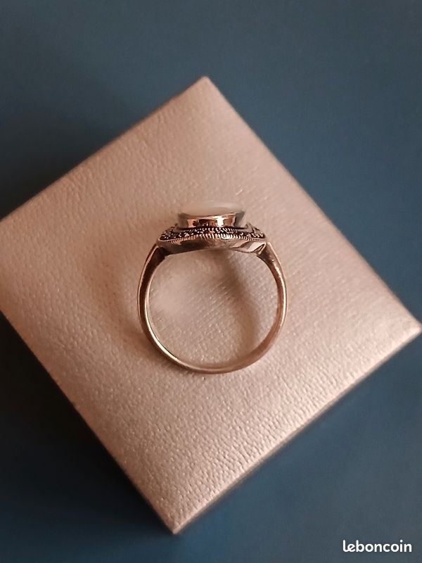 Bague En Argent 925 Avec Incrustations De Nacre – Taille 53 – Occasion, Parfait état