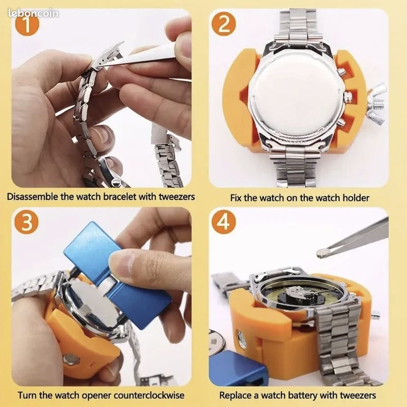 STARTOGOO Kit de Réparation pour Montre, Outils de Réparation avec